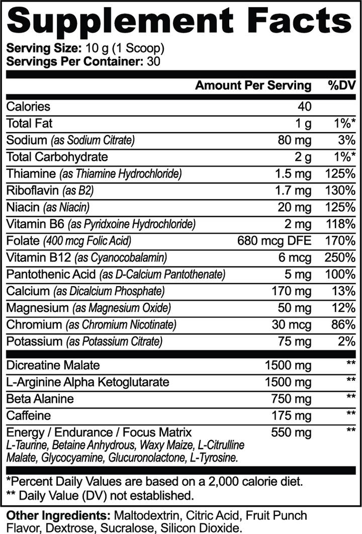 Nitric Shock Pre-Workout Powder (Fruit Punch)