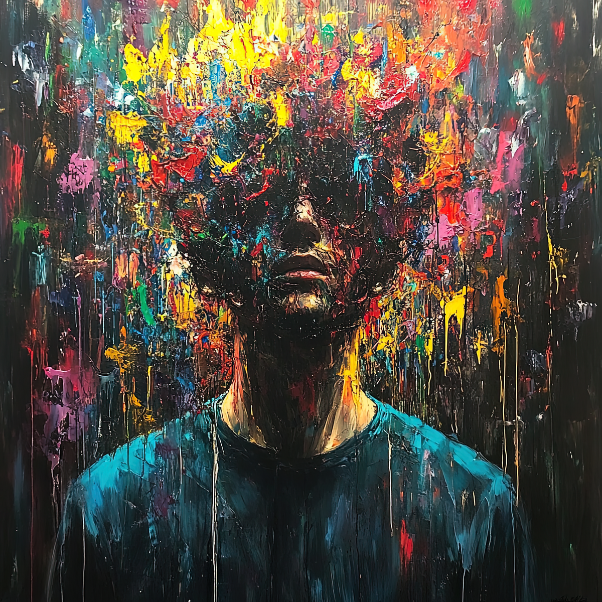Fragments: a colorful, textured portrait from the original artwork file