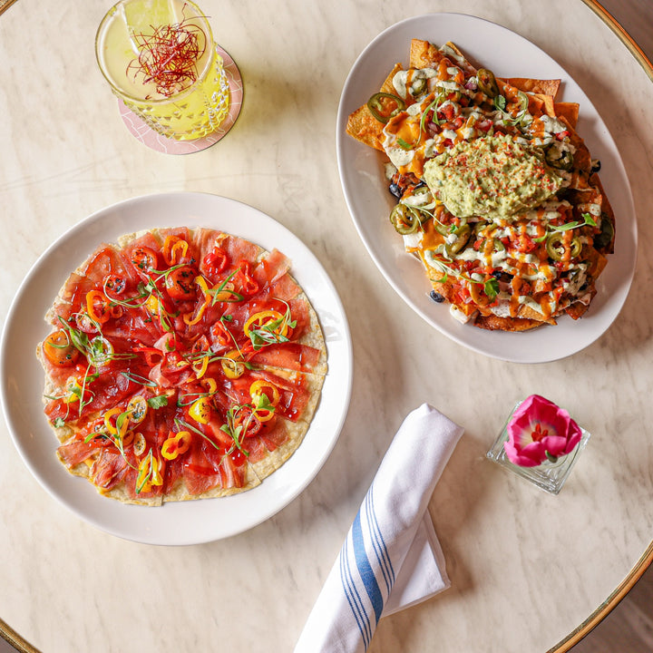 Tuna Tostada and Nachos Elevated. Created for Naked Pig NYC